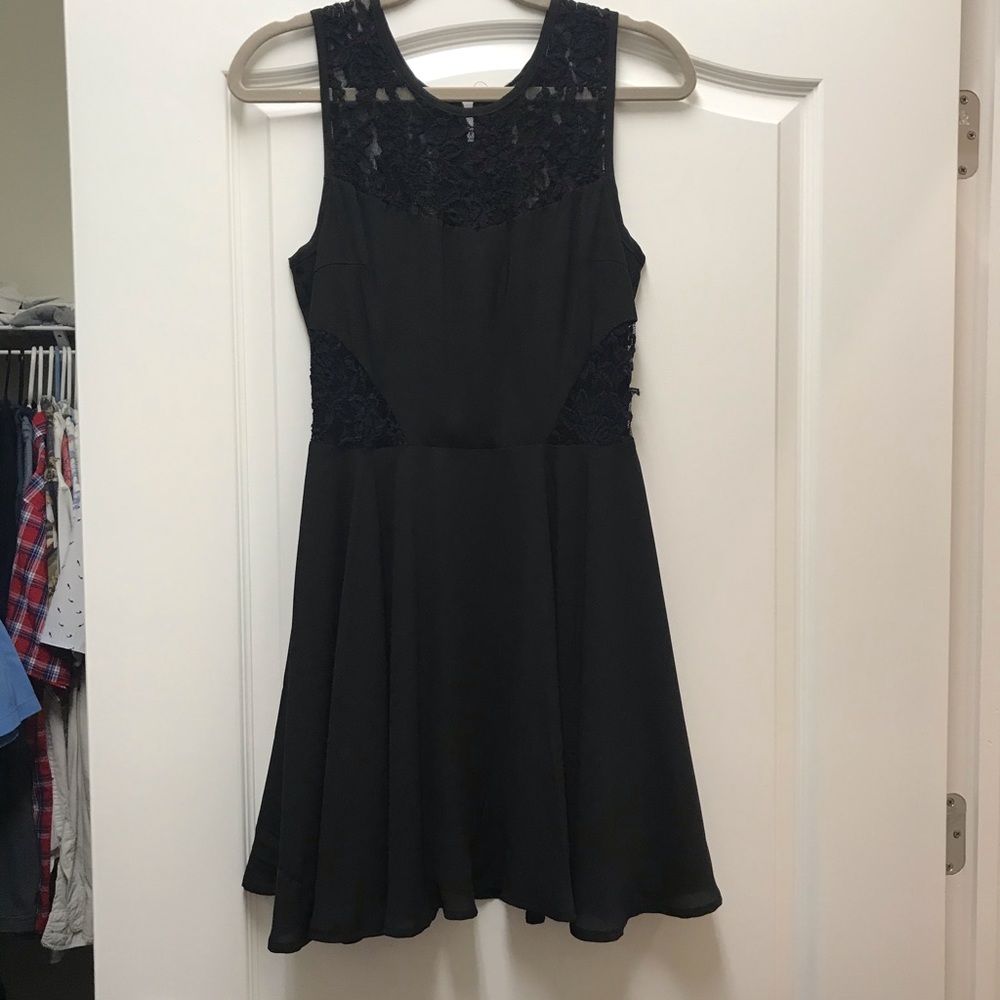 Forever 21 knee length formal dress, lace cut-outs